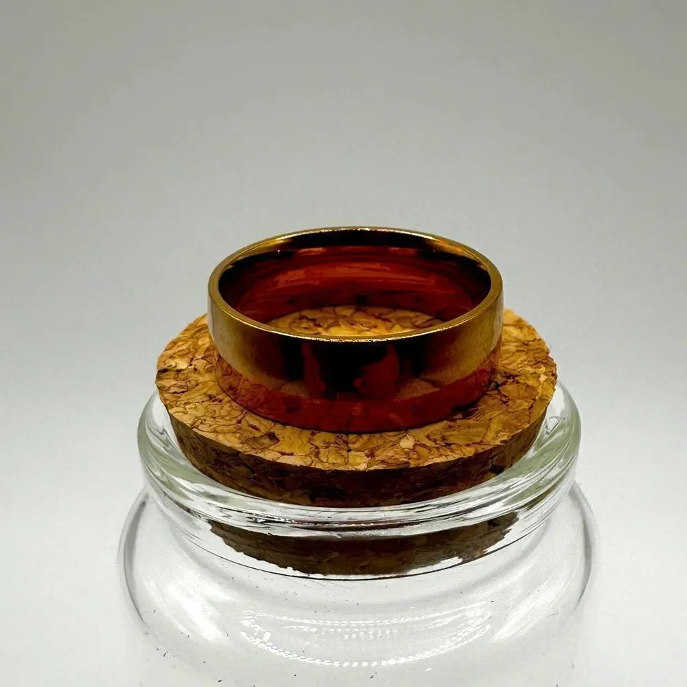 Men's size 12 all gold‎ tone metal wedding band, fashion ring!